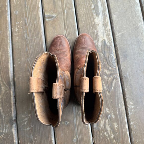 Ariat Heritage Stockman Brown and Tan Round Toe Stockman Cowboy Boot - Men's 7D - Picture 7 of 15